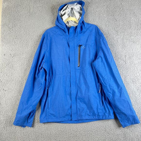 Paradox Full Zip Hooded Rain Jacket Mens XL Zip Pockets Lightweight Blue Coat - Picture 1 of 13